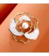 SB332 - Korean camellia hollowed out pearl brooch